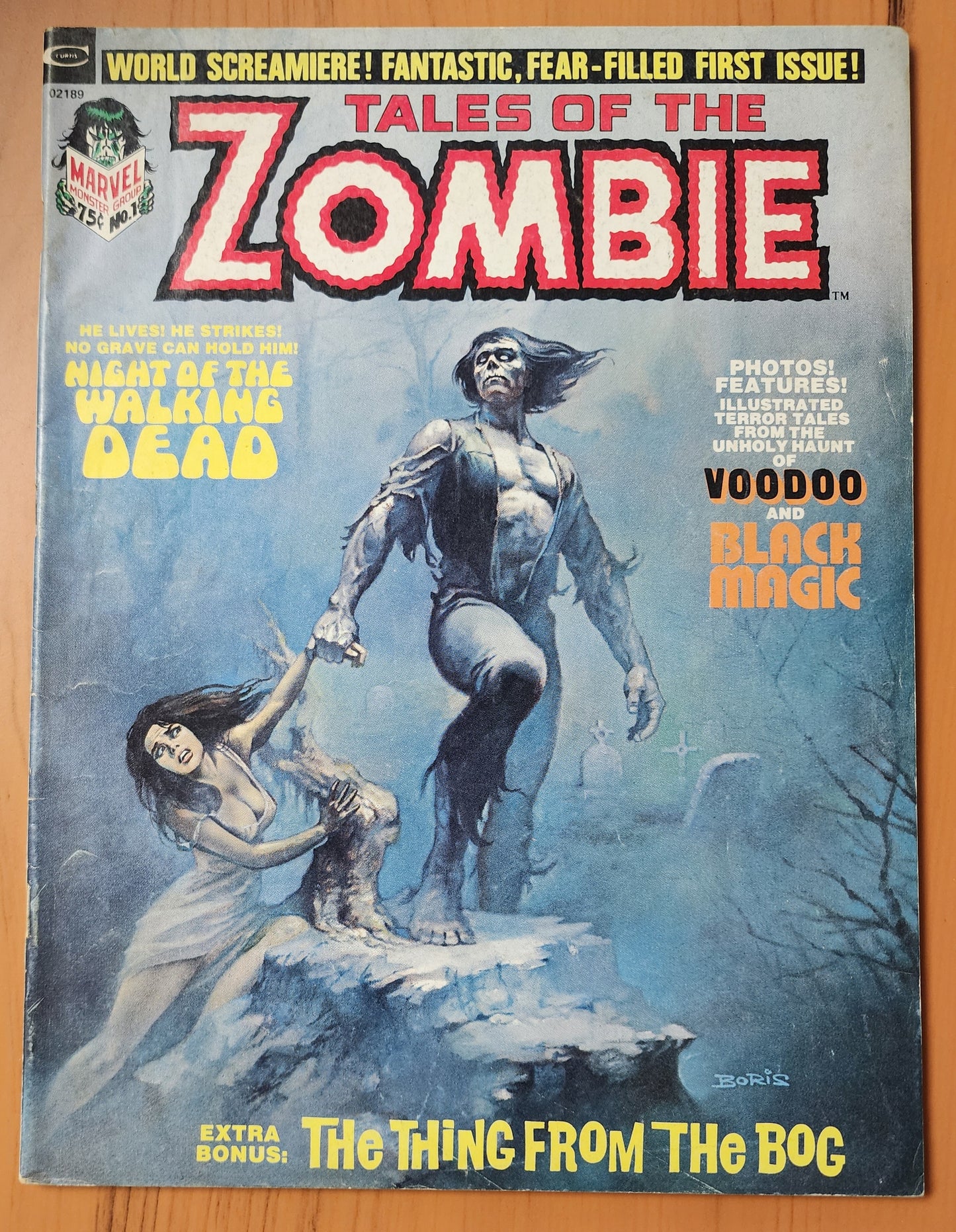 TALES OF ZOMBIE #1 1973 BORIS VALLEJO COVER MAGAZINE SIZE Marvel Zombies MARVEL COMICS