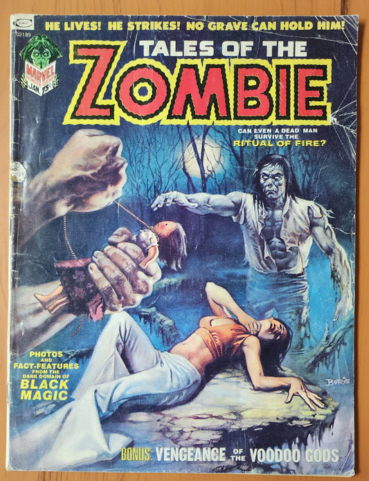 TALES OF ZOMBIE #3 1974 BORIS VALLEJO COVER MAGAZINE SIZE Marvel Zombies MARVEL COMICS