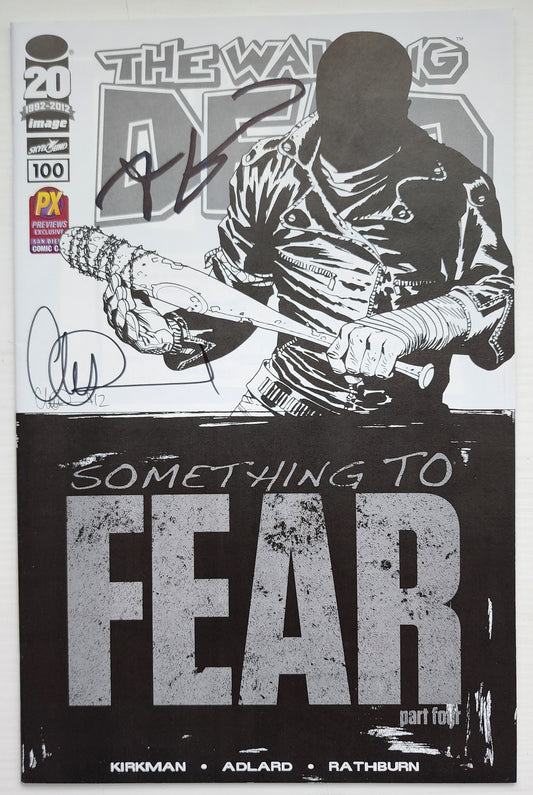 WALKING DEAD #100 PX EXCLUSIVE VARIANT SIGNED BY ROBERT KIRKMAN & CHARLIE ADLARD Walking Dead IMAGE COMICS