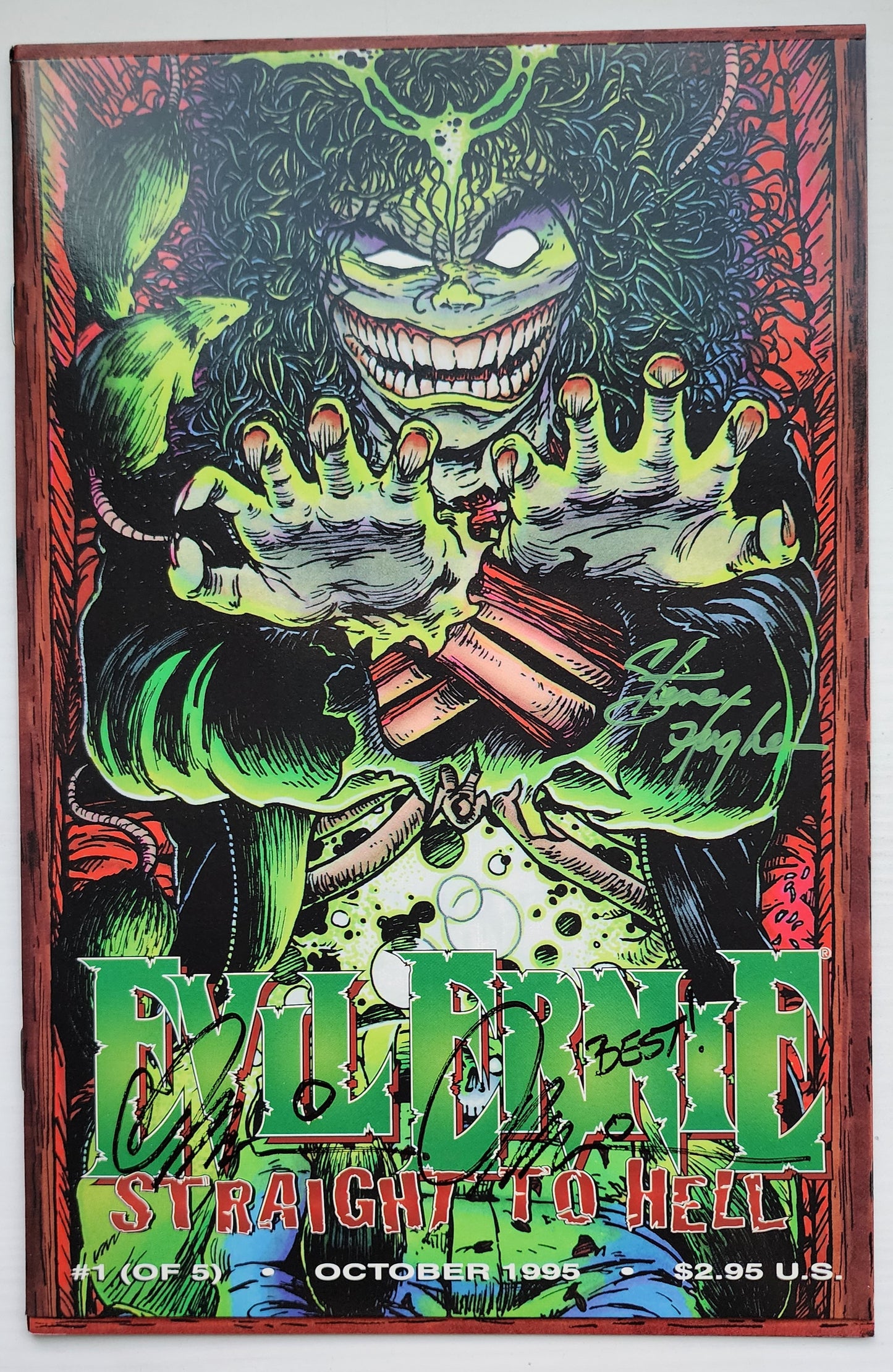 EVIL ERNIE STRAIGHT TO HELL #1 SIGNED BY BRIAN PULIDO 1995