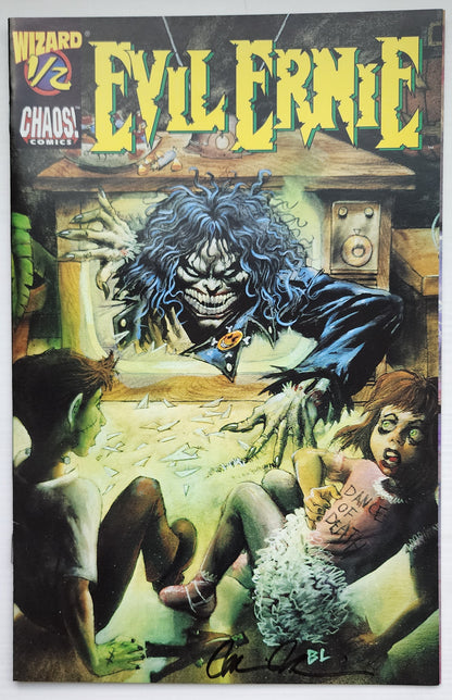 EVIL ERNIE #1/2 WIZARD SIGNED BY BRIAN PULIDO 1997