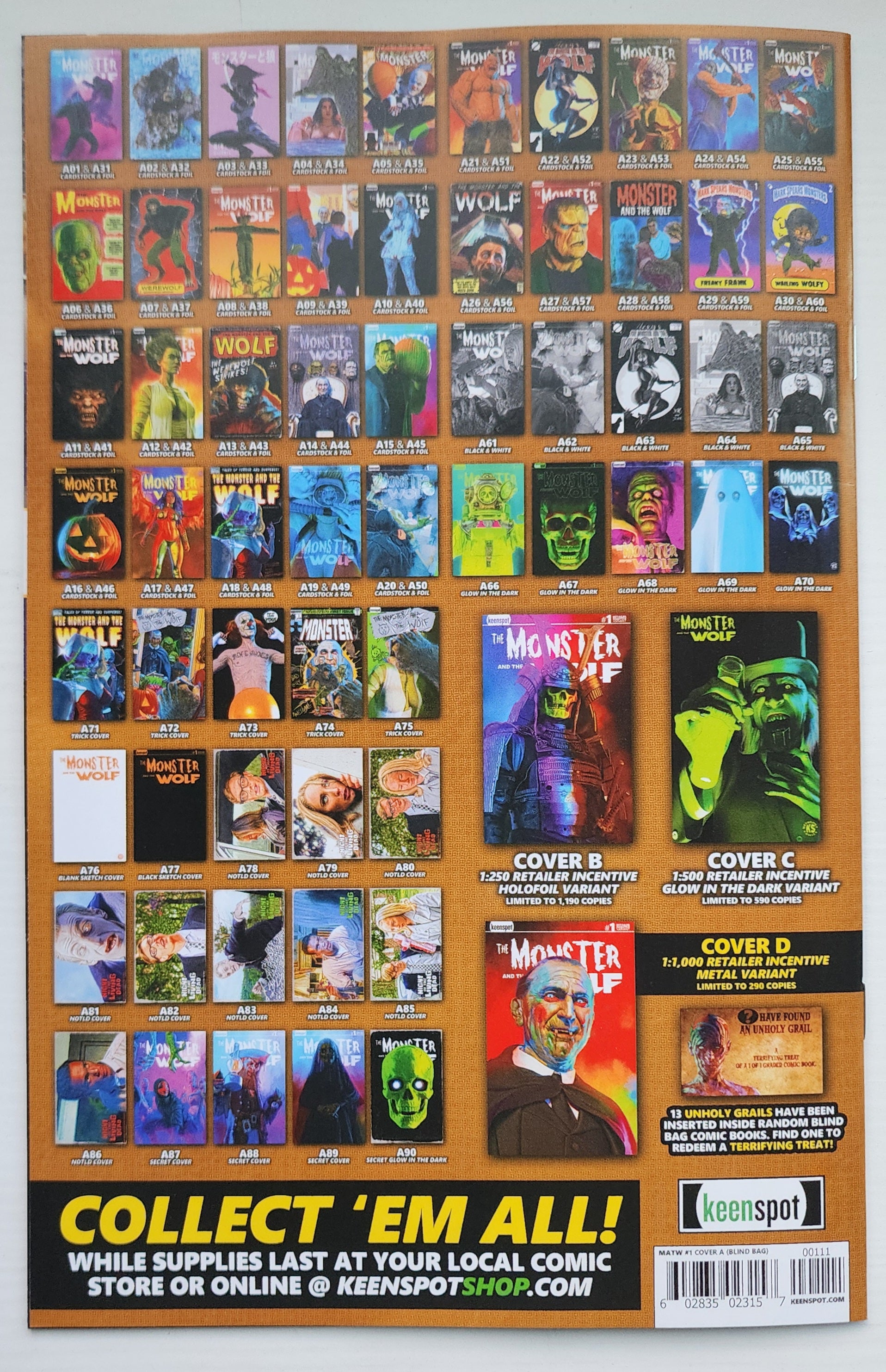 MARK SPEARS MONSTER & WOLF #1 BLIND BAG SECRET VARIANT A87 Universal Monsters KEENSPOT ENTERTAINMENT