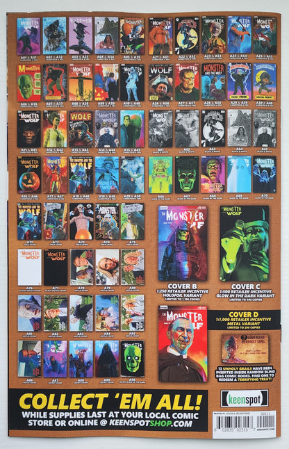 MARK SPEARS MONSTER & WOLF #1 BLIND BAG NIGHT OF LIVING DEAD VARIANT A78 Universal Monsters DC Comics