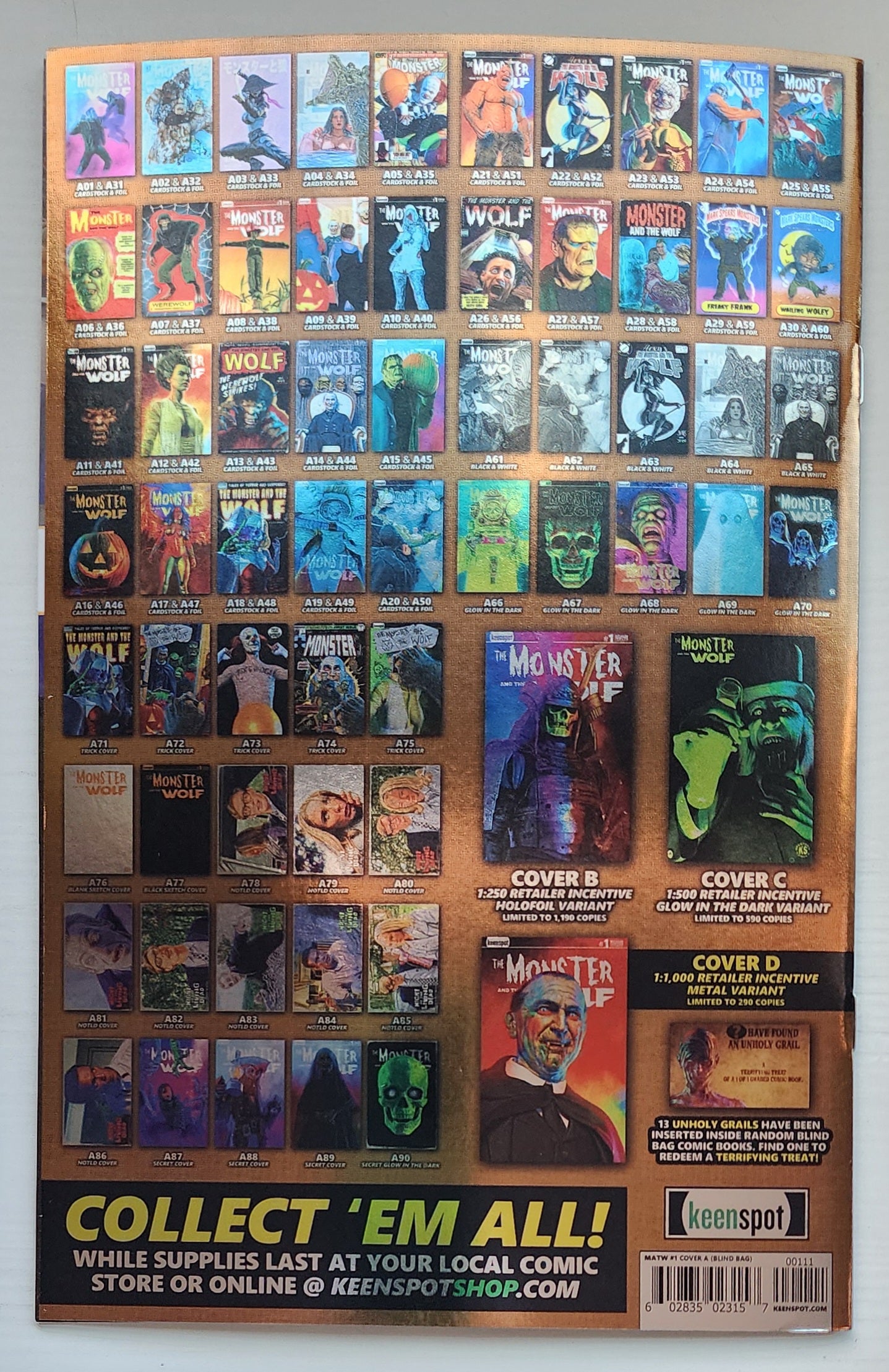 MARK SPEARS MONSTER & WOLF #1 BLIND BAG FOIL VARIANT A54 Universal Monsters KEENSPOT ENTERTAINMENT