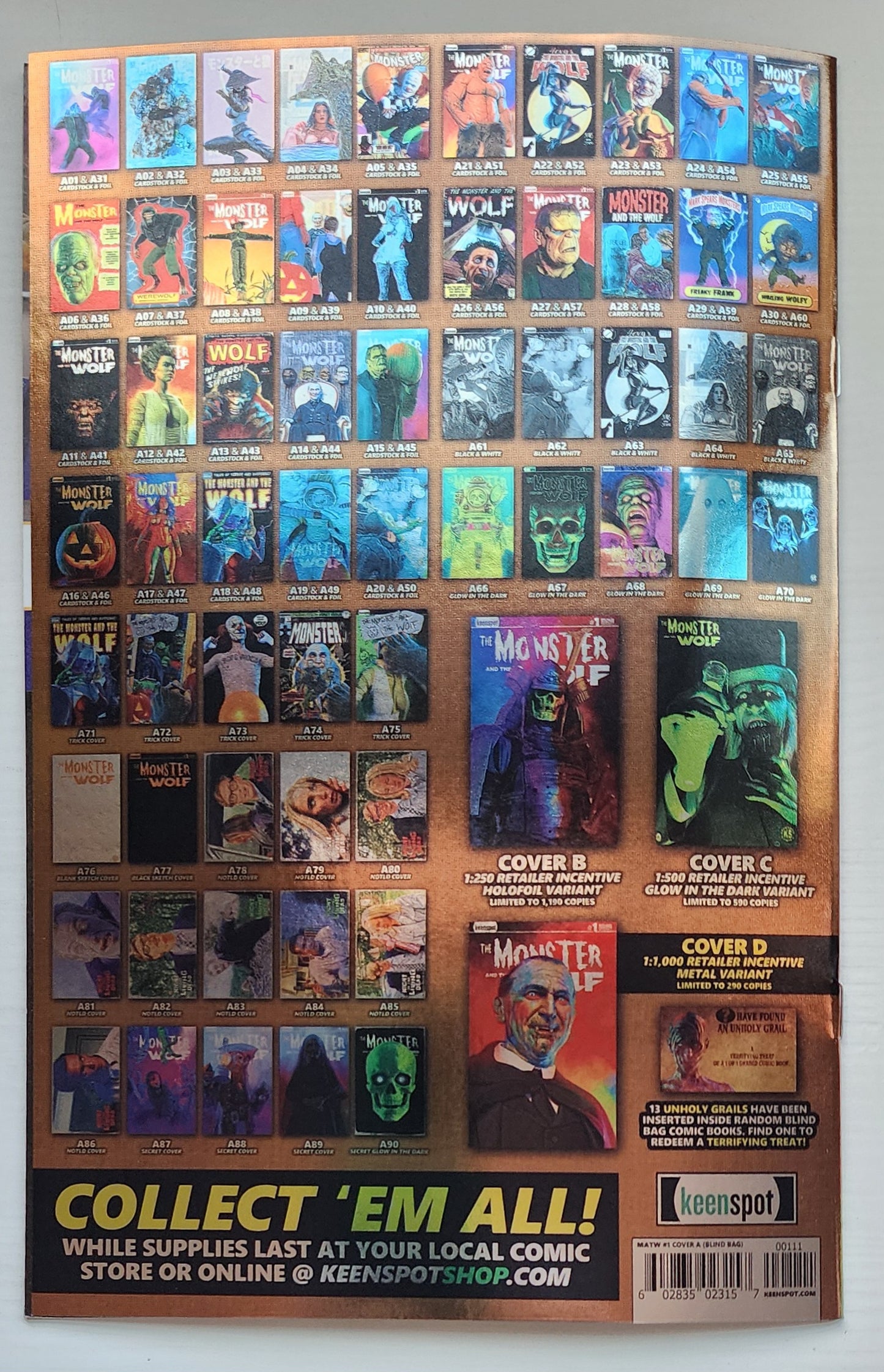 MARK SPEARS MONSTER & WOLF #1 BLIND BAG FOIL VARIANT A42 Universal Monsters KEENSPOT ENTERTAINMENT