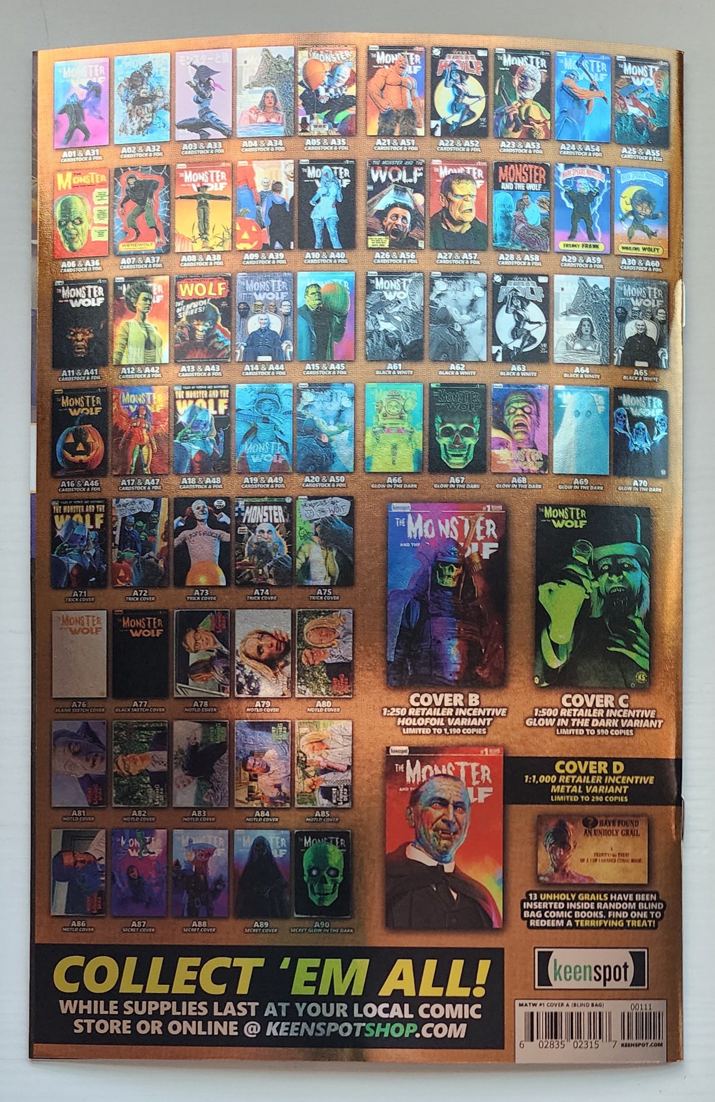 MARK SPEARS MONSTER & WOLF #1 BLIND BAG FOIL VARIANT A50 (AUCTION) Universal Monsters KEENSPOT ENTERTAINMENT