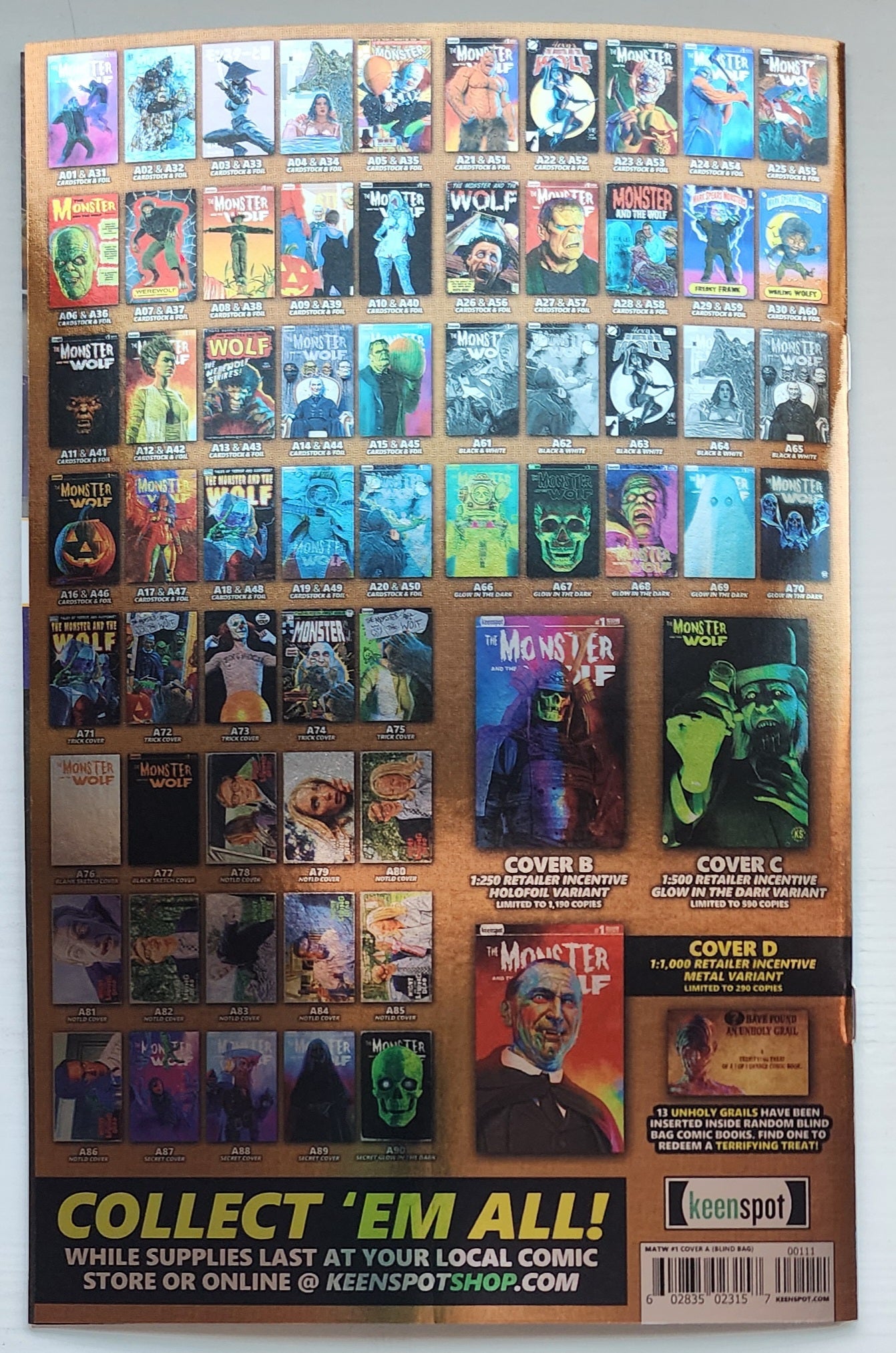 MARK SPEARS MONSTER & WOLF #1 BLIND BAG FOIL VARIANT A58 Universal Monsters KEENSPOT ENTERTAINMENT