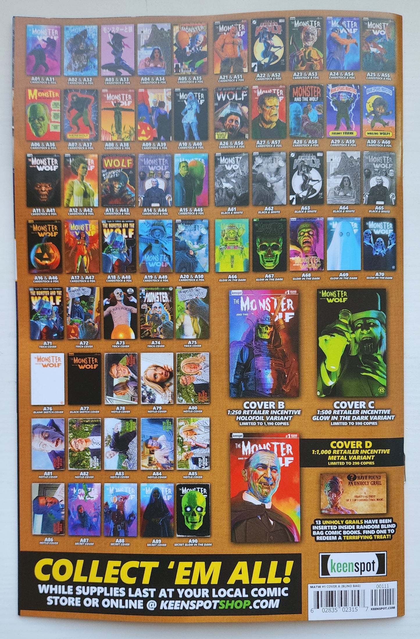 MARK SPEARS MONSTER & WOLF #1 BLIND BAG VARIANT A09 Universal Monsters DC Comics