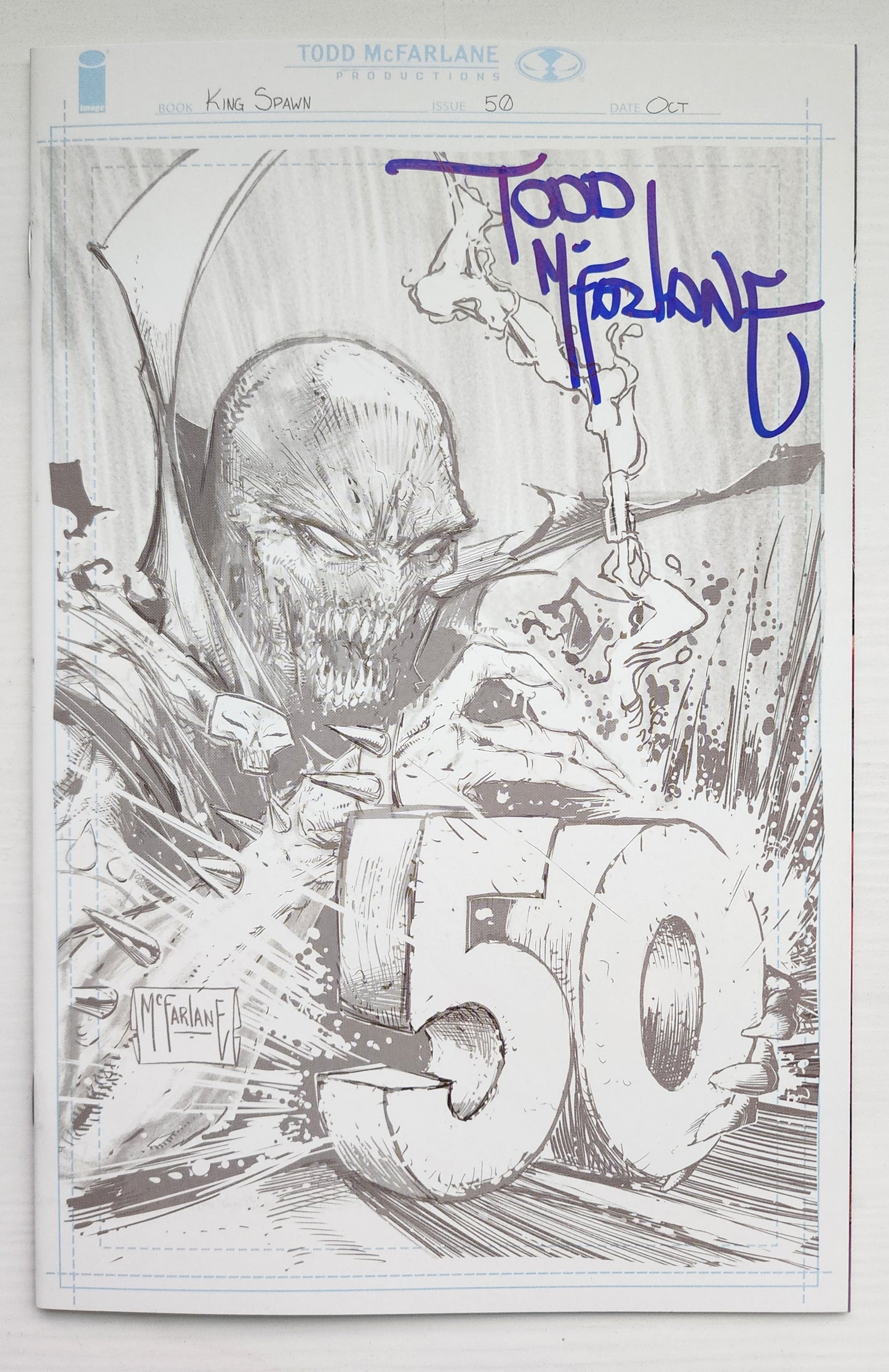 10/29/2025 KING SPAWN #50 1:1000 TODD MCFARLANE SIGNED VIRGIN PENCIL VARIANT CGC COA IMAGE COMICS