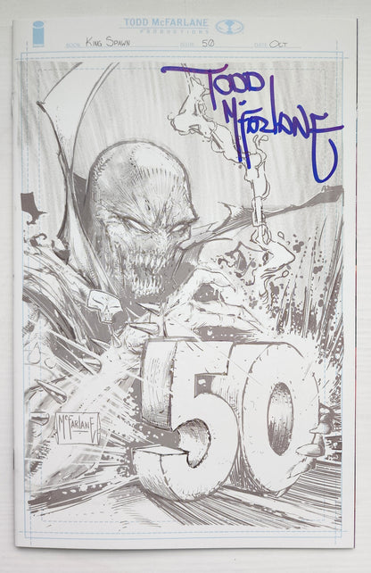 10/29/2025 KING SPAWN #50 1:1000 TODD MCFARLANE SIGNED VIRGIN PENCIL VARIANT CGC COA IMAGE COMICS