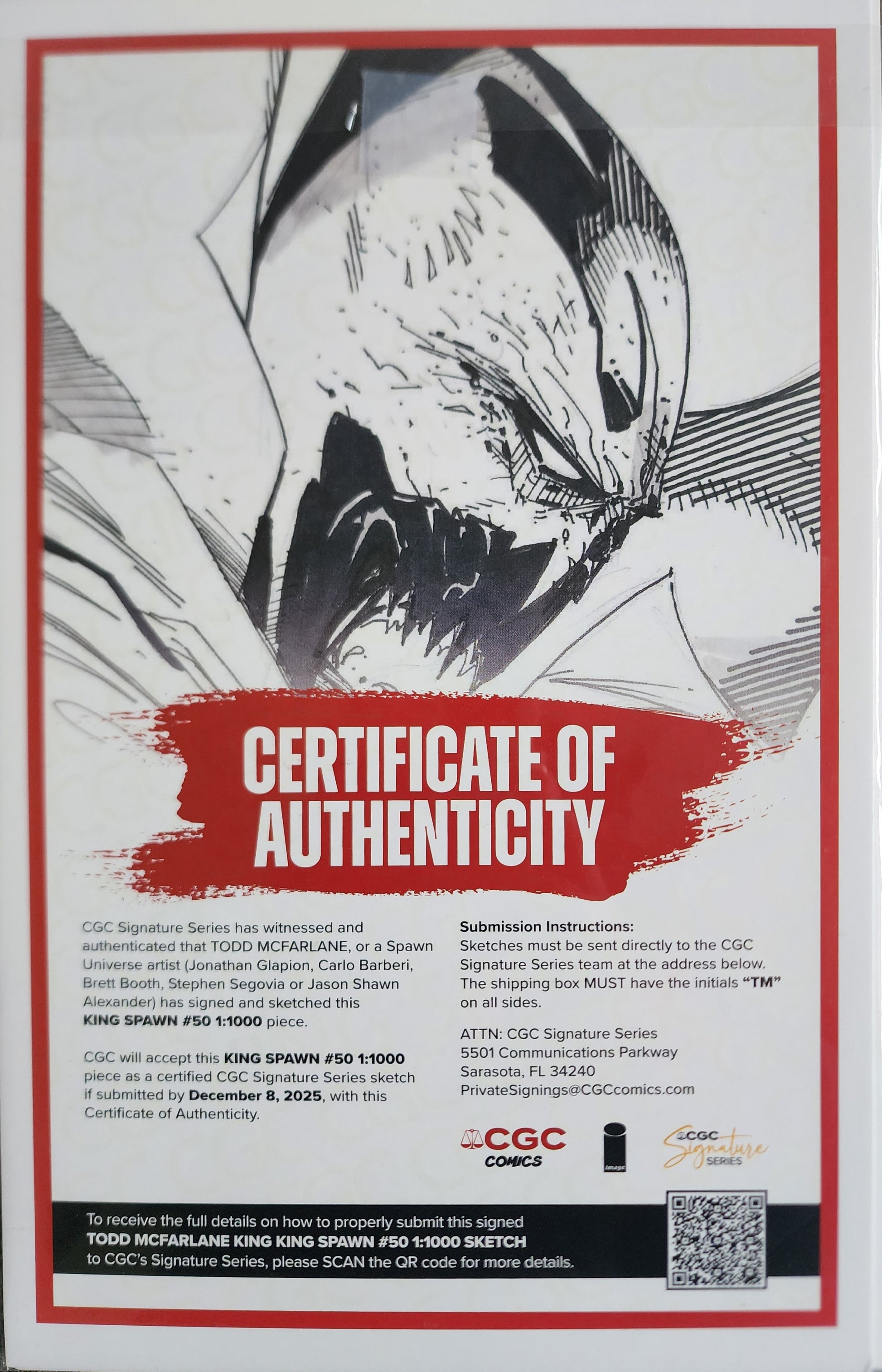 10/29/2025 KING SPAWN #50 1:1000 JASON SHAWN ALEXANDER ORIGINAL MIXED MEDIA ART CGC COA IMAGE COMICS