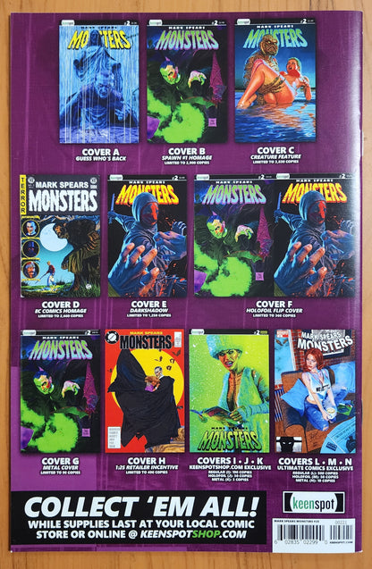 MARK SPEARS MONSTERS #2 CVR B SPAWN #1 HOMAGE 2024 [J01] Universal Monsters KEENSPOT ENTERTAINMENT
