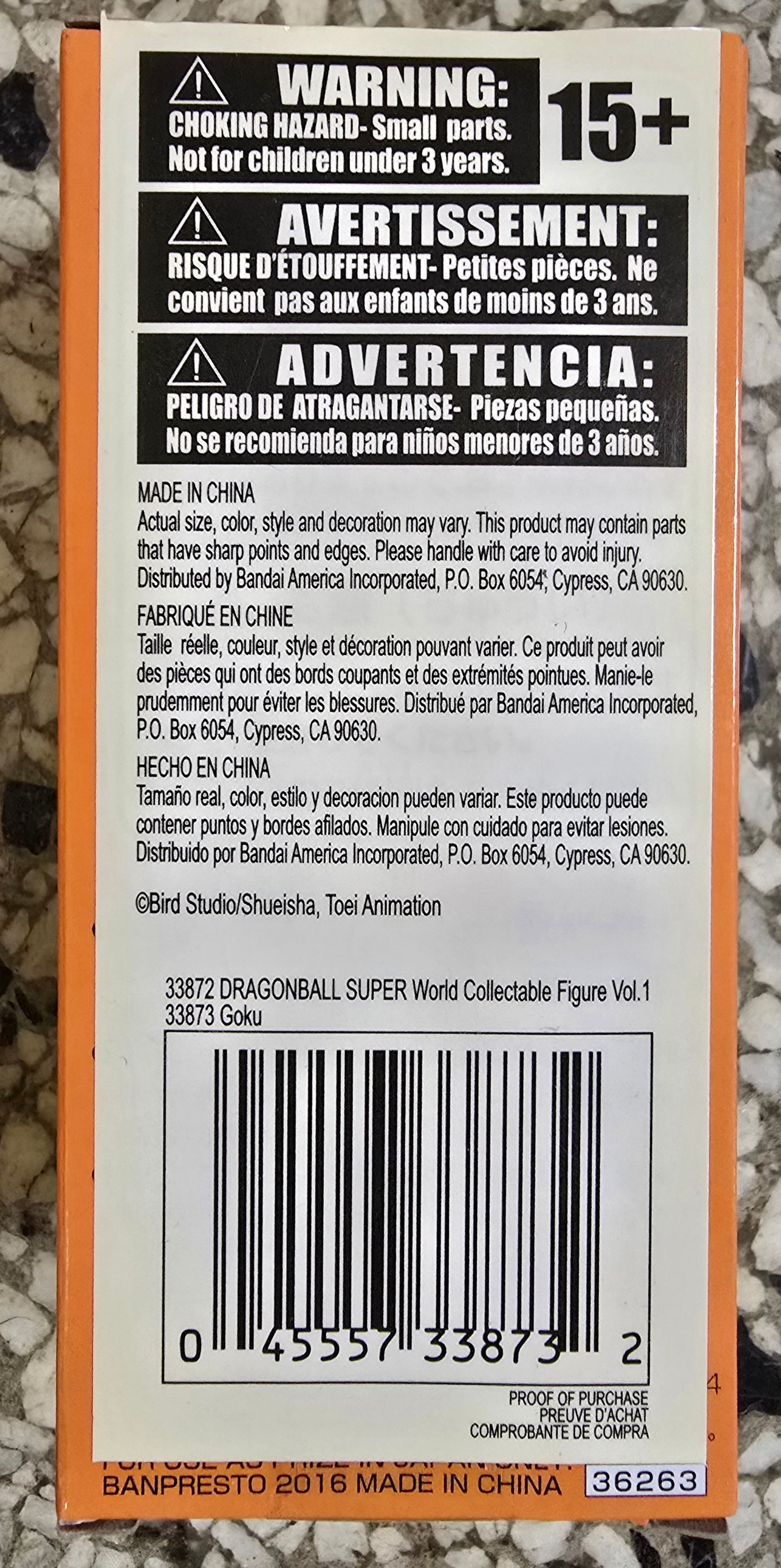 DRAGON BALL SUPER WORLD COLLECTIBLE SERIES WCF V1 GOKU Dragon Ball Banpresto