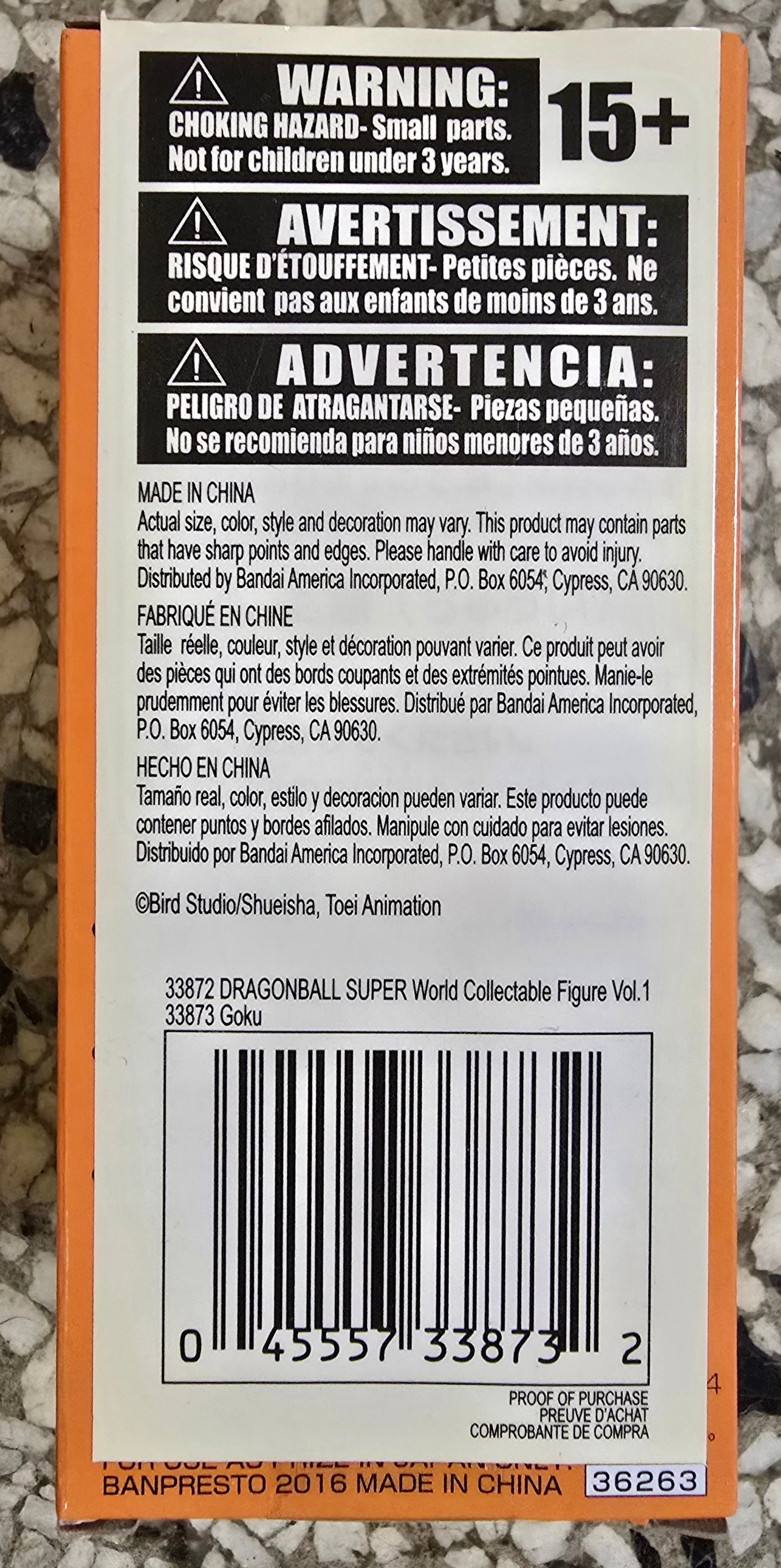 DRAGON BALL SUPER WORLD COLLECTIBLE SERIES WCF V1 GOKU Dragon Ball Banpresto