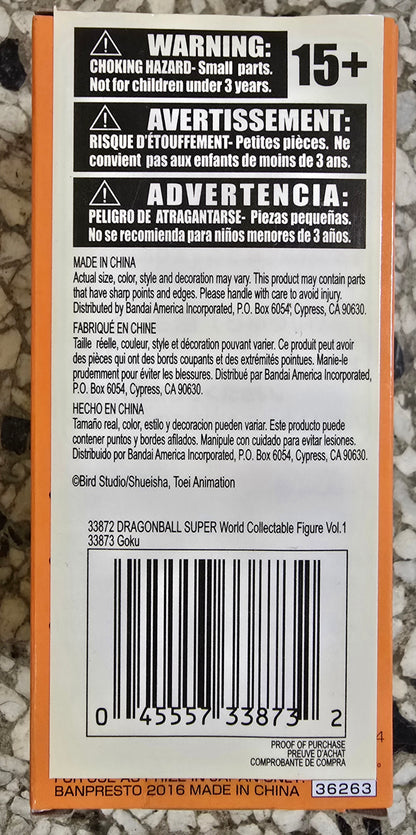 DRAGON BALL SUPER WORLD COLLECTIBLE SERIES WCF V1 GOKU Dragon Ball Banpresto