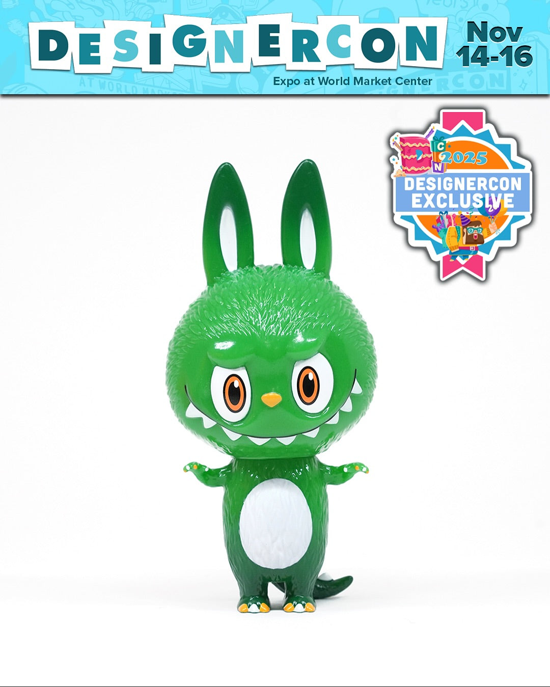 MINI ZIMOMO GREEN THE MONSTERS LABUBU KASING LUNG HOW2WORK DESIGNERCON EXCLUSIVE 2025 HOW2WORK
