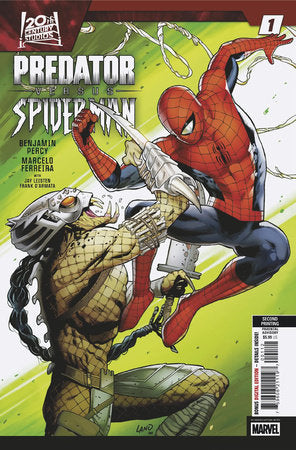 PREDATOR VS. SPIDER-MAN #1 GREG LAND 2ND PRINT VARIANT 2025 Spider-Man MARVEL PRH