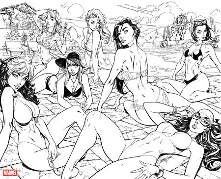 MARVEL SWIMSUIT SPECIAL FRIENDS FOES & RIVALS #1 J SCOTT CAMPBELL 2ND PRINT 1:25 VARIANT 2025 Marvel