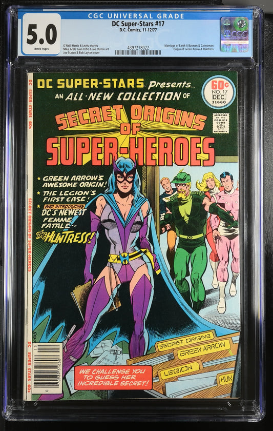 5.0 CGC DC Super-Stars #17 Marriage of Earth II Batman & Catwoman Origin of Green Arrow & Huntress 1977 [4397278022] DC Super-Stars CGC   