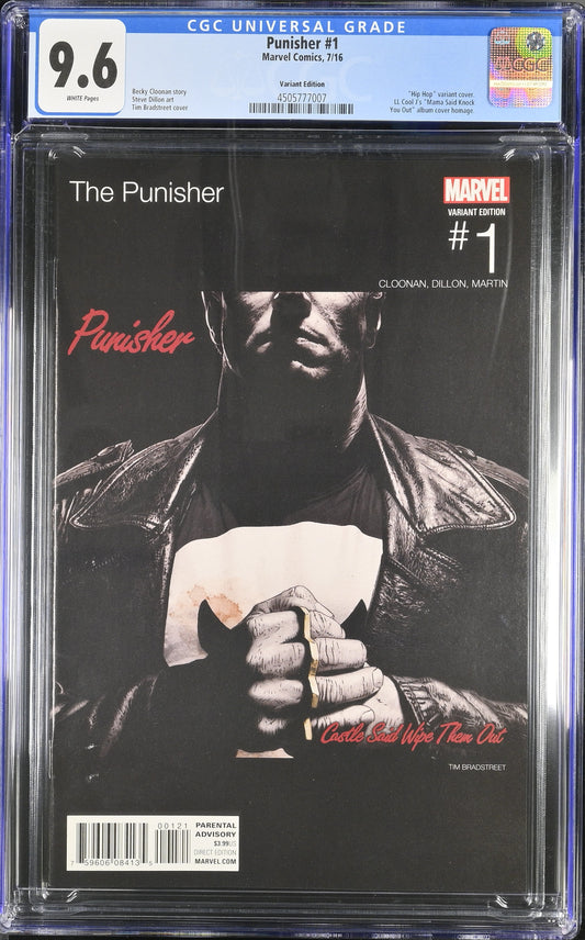 9.6 CGC PUNISHER #1 LL COOL J HIP HOP HOMAGE BRADSTREET VARIANT 2016 [4505777007] CGC MARVEL COMICS   