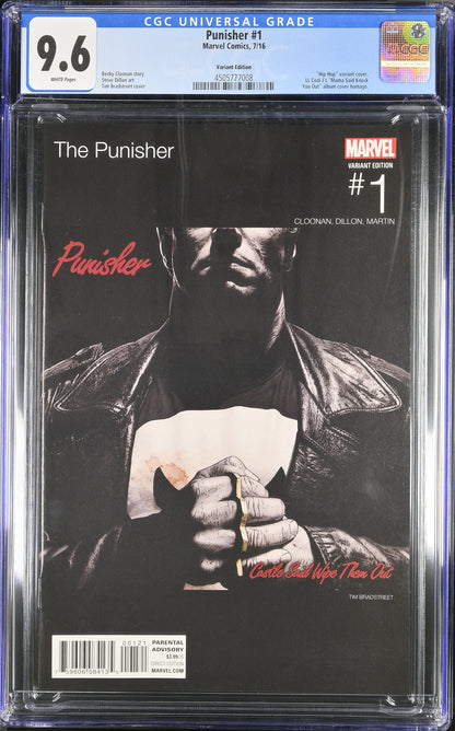 9.6 CGC PUNISHER #1 LL COOL J HIP HOP HOMAGE BRADSTREET VARIANT 2016 [4505777008] CGC MARVEL COMICS   