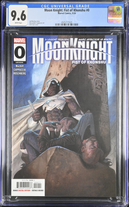 9.6 CGC MOON KNIGHT FIST OF KHONSHU #0 2024 [4505777020] CGC MARVEL COMICS   