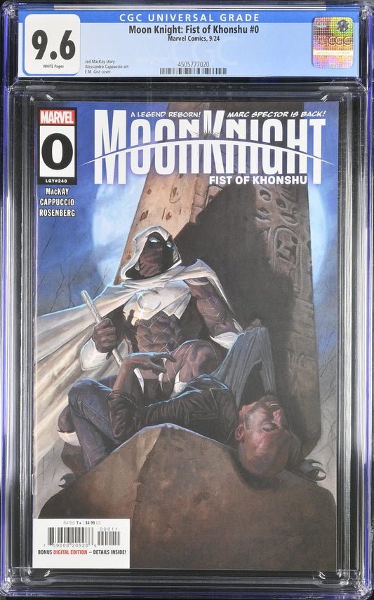 9.6 CGC MOON KNIGHT FIST OF KHONSHU #0 2024 [4505777020] CGC MARVEL COMICS   