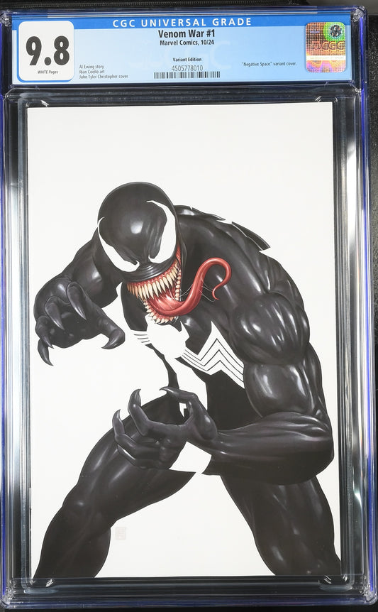 9.8 CGC VENOM WAR #1 JOHN TYLER CHRISTOPHER NEGATIVE SPACE VARIANT [4505778010] CGC MARVEL COMICS   