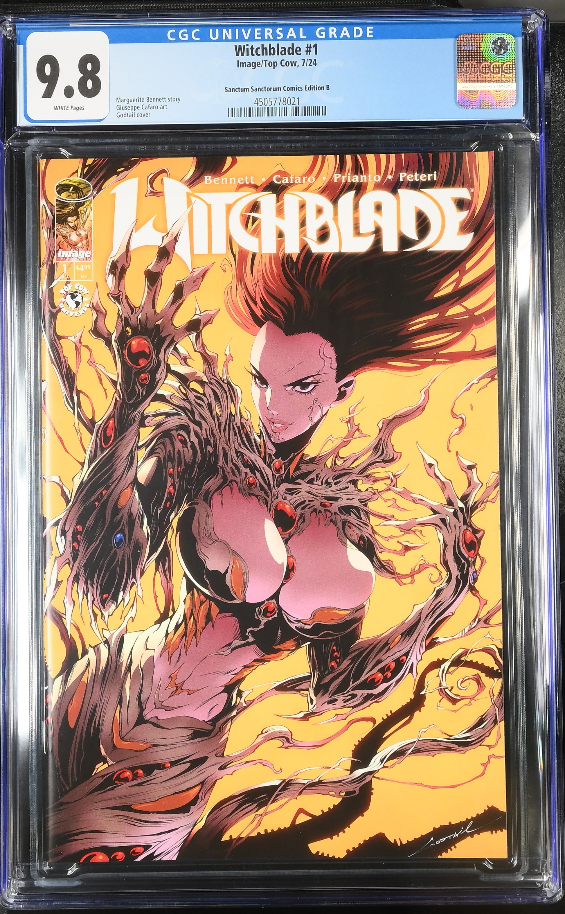 9.8 CGC WITCHBLADE #1 SSCO GODTAIL VARIANT 2024 [4505778021] CGC IMAGE COMICS   