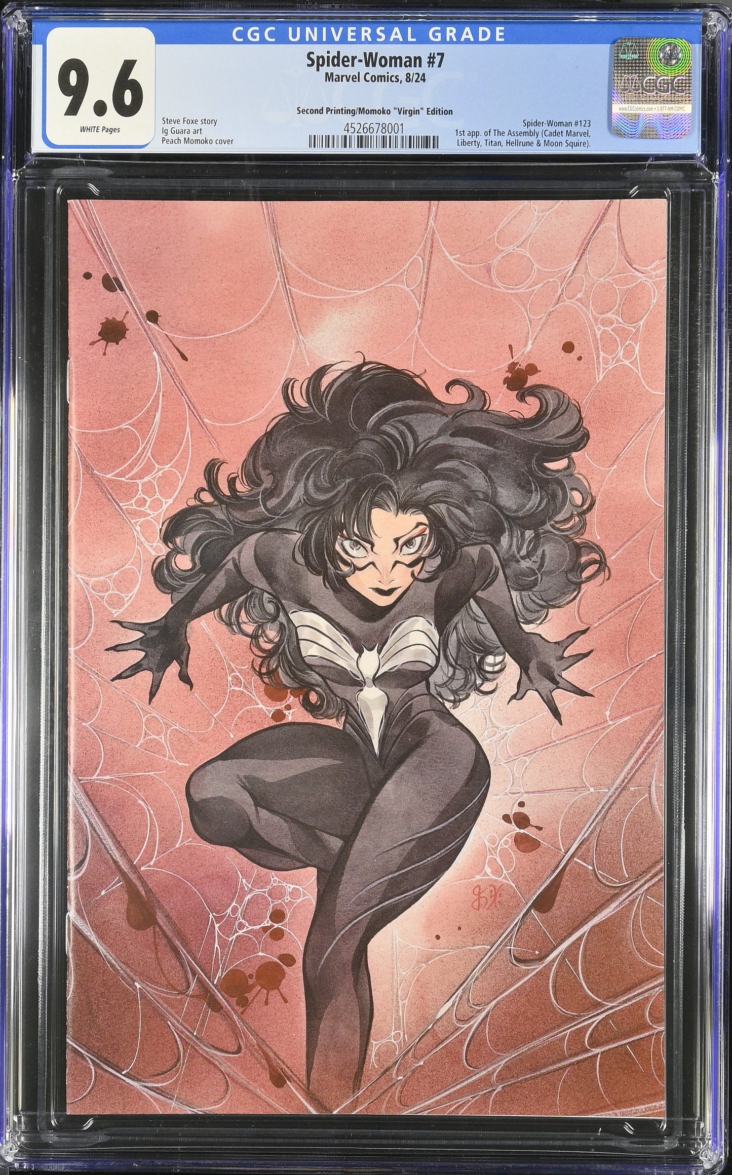 9.6 CGC SPIDER-WOMAN #1 1:25 2ND PRINT MOMOKO VARIANT [4526678001] Spider-Woman MARVEL COMICS