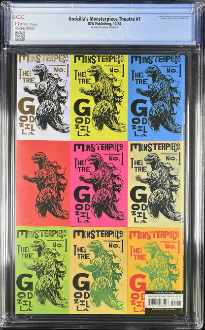 9.2 CGC GODZILLAS MONSTERPIECE THEATRE #1 1:10 RUGG VARIANT [4526678002] Godzilla IDW