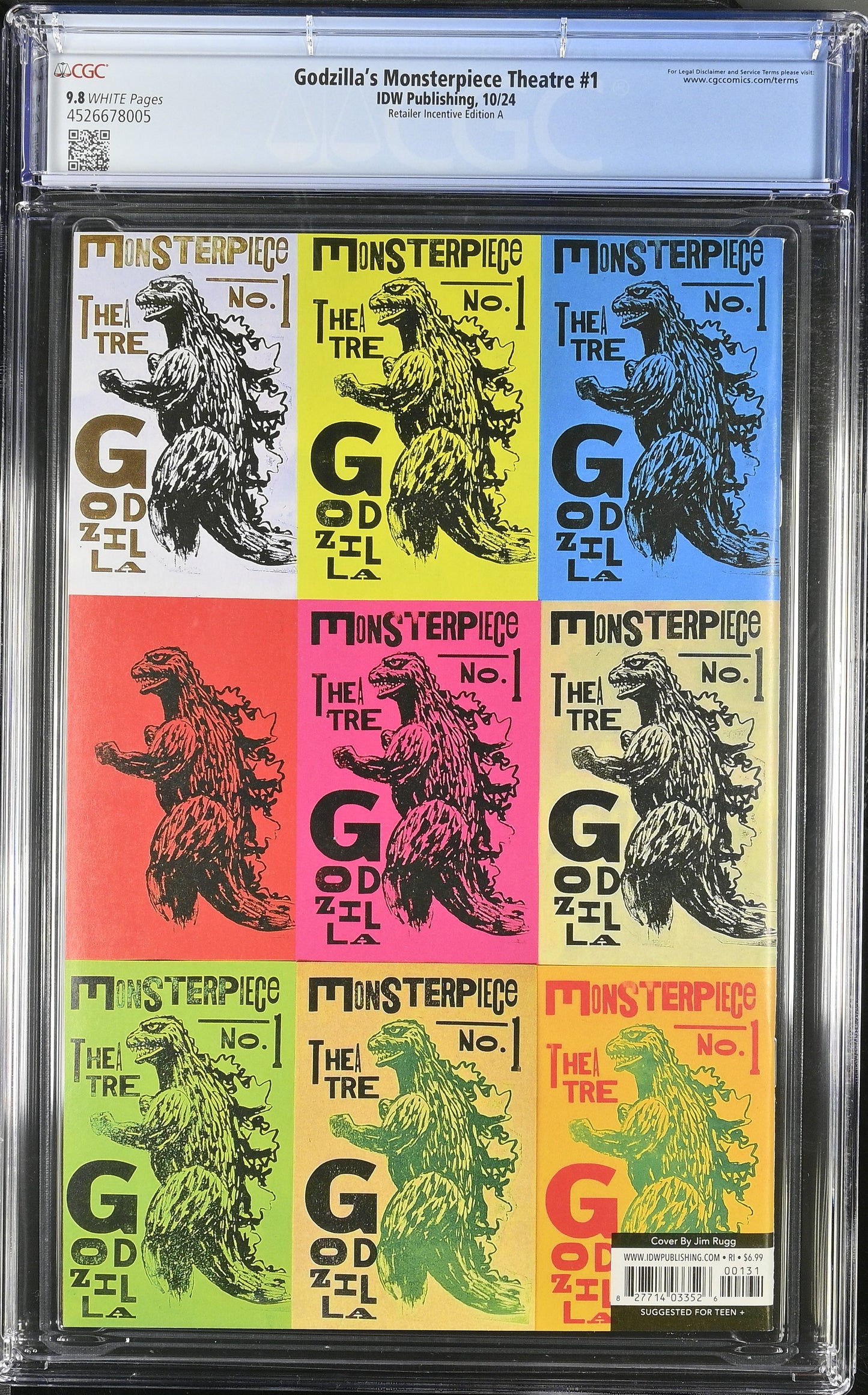 9.8 CGC GODZILLAS MONSTERPIECE THEATRE #1 1:10 RUGG VARIANT [4526678005] Godzilla IDW