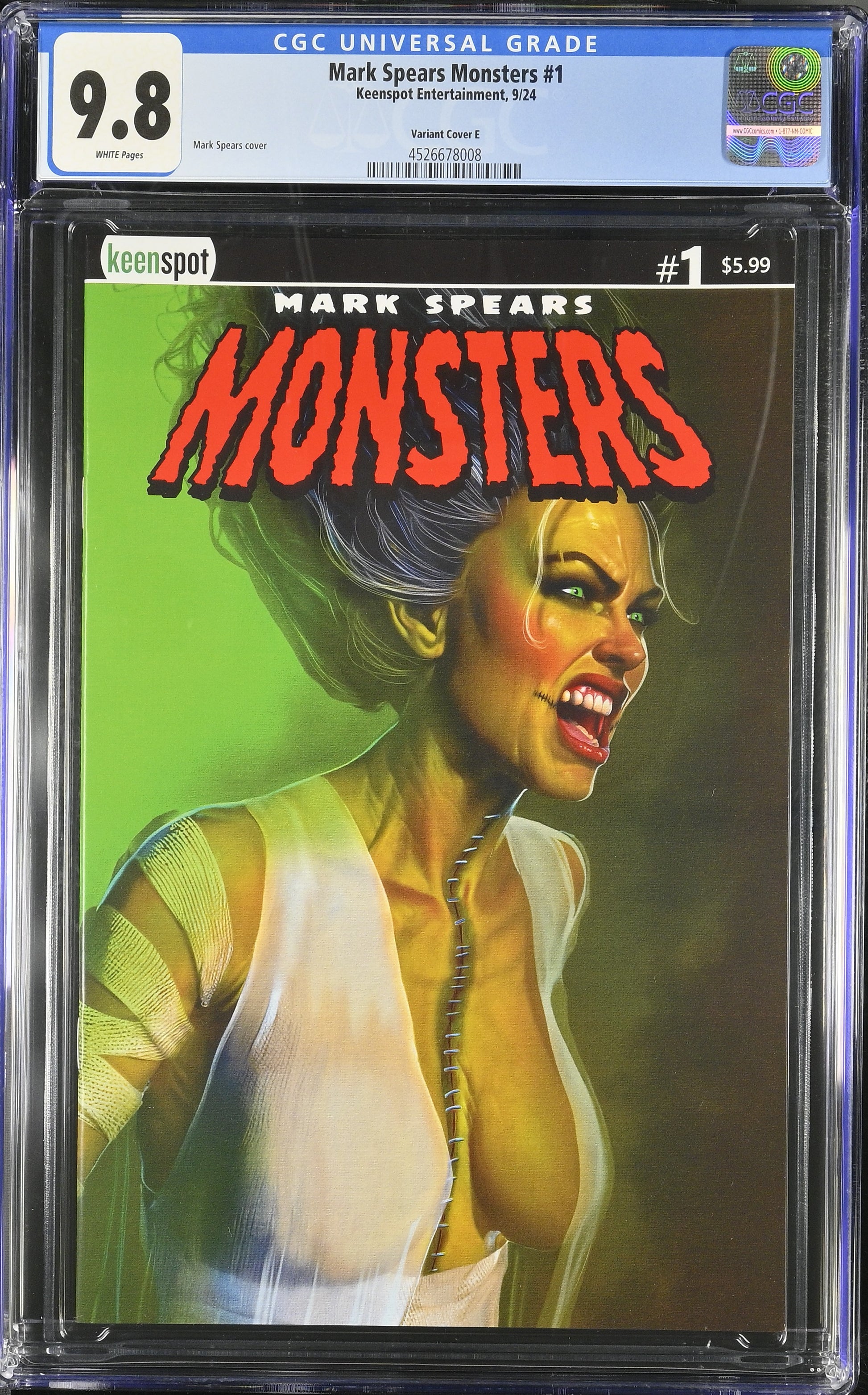 9.8 CGC MARK SPEARS MONSTERS #1 BRIDEZILLA VARIANT [4526678008] Universal Monsters KEENSPOT ENTERTAINMENT