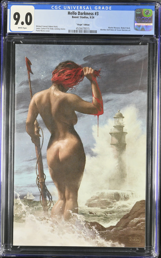 9.0 CGC HELLO DARKNESS #3 RIVERA VIRGIN UNLOCKABLE VARIANT [4526678015] Universal Monsters BOOM