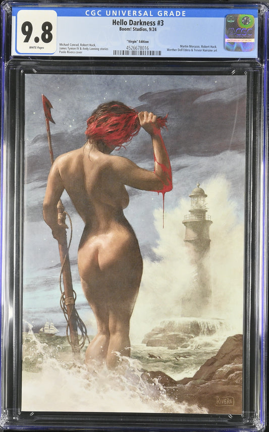 9.8 CGC HELLO DARKNESS #3 RIVERA VIRGIN UNLOCKABLE VARIANT [4526678016] Universal Monsters BOOM