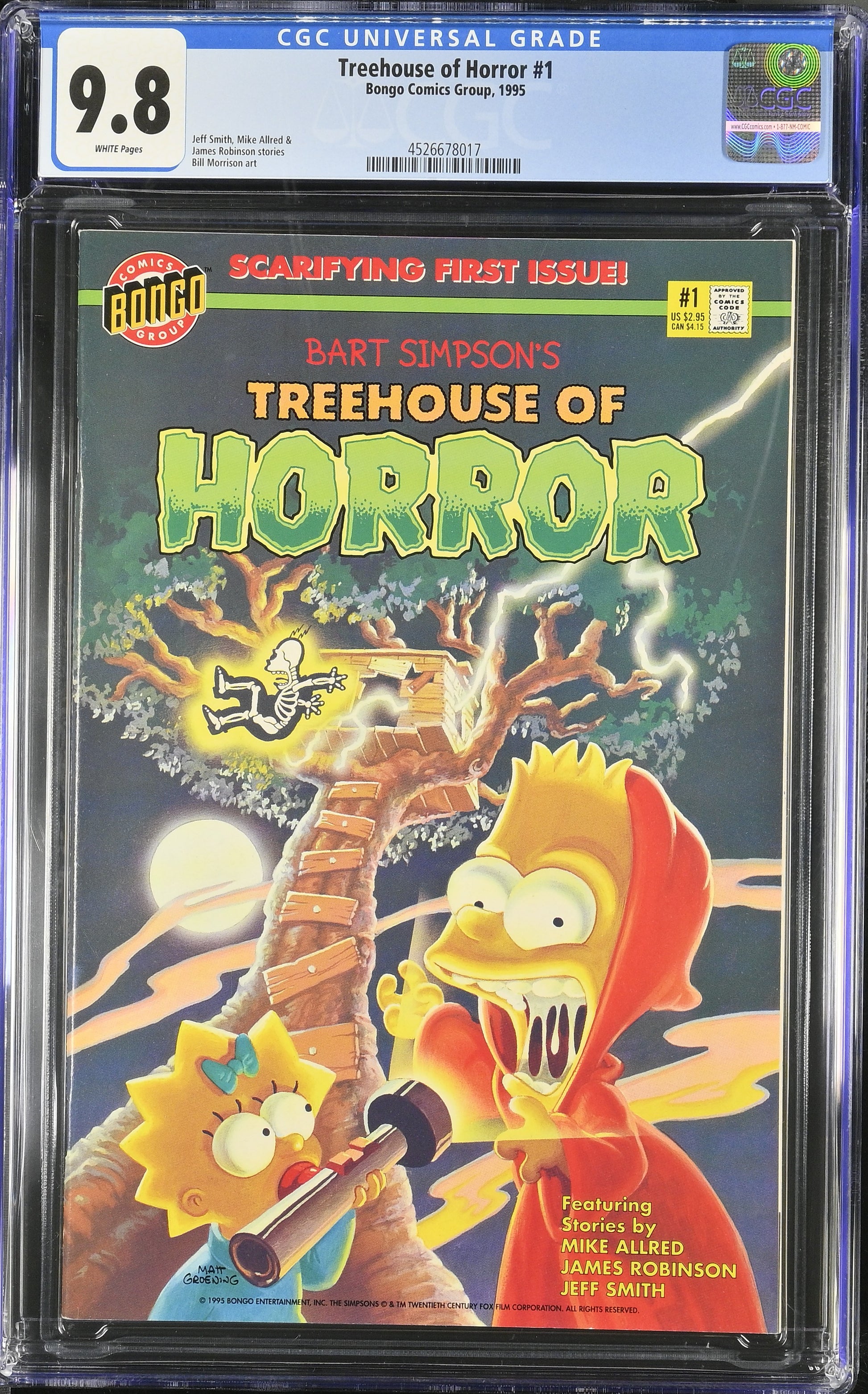 9.8 CGC TREEHOUSE OF HORROR #1 1995 [4526678017] BONGO COMICS