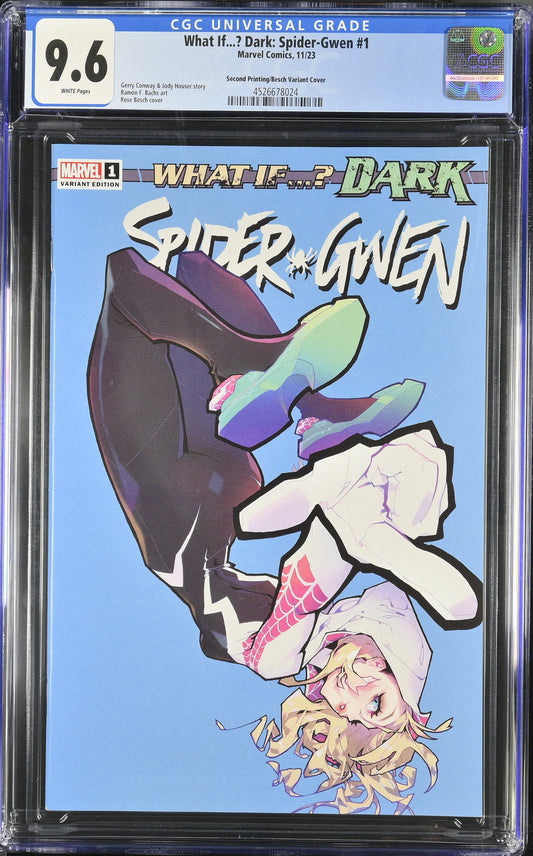 9.6 CGC WHAT IF DARK SPIDER-GWEN #1 BESCH 1:25 2ND PRINT VARIANT [4526678024] Spider-Gwen MARVEL COMICS