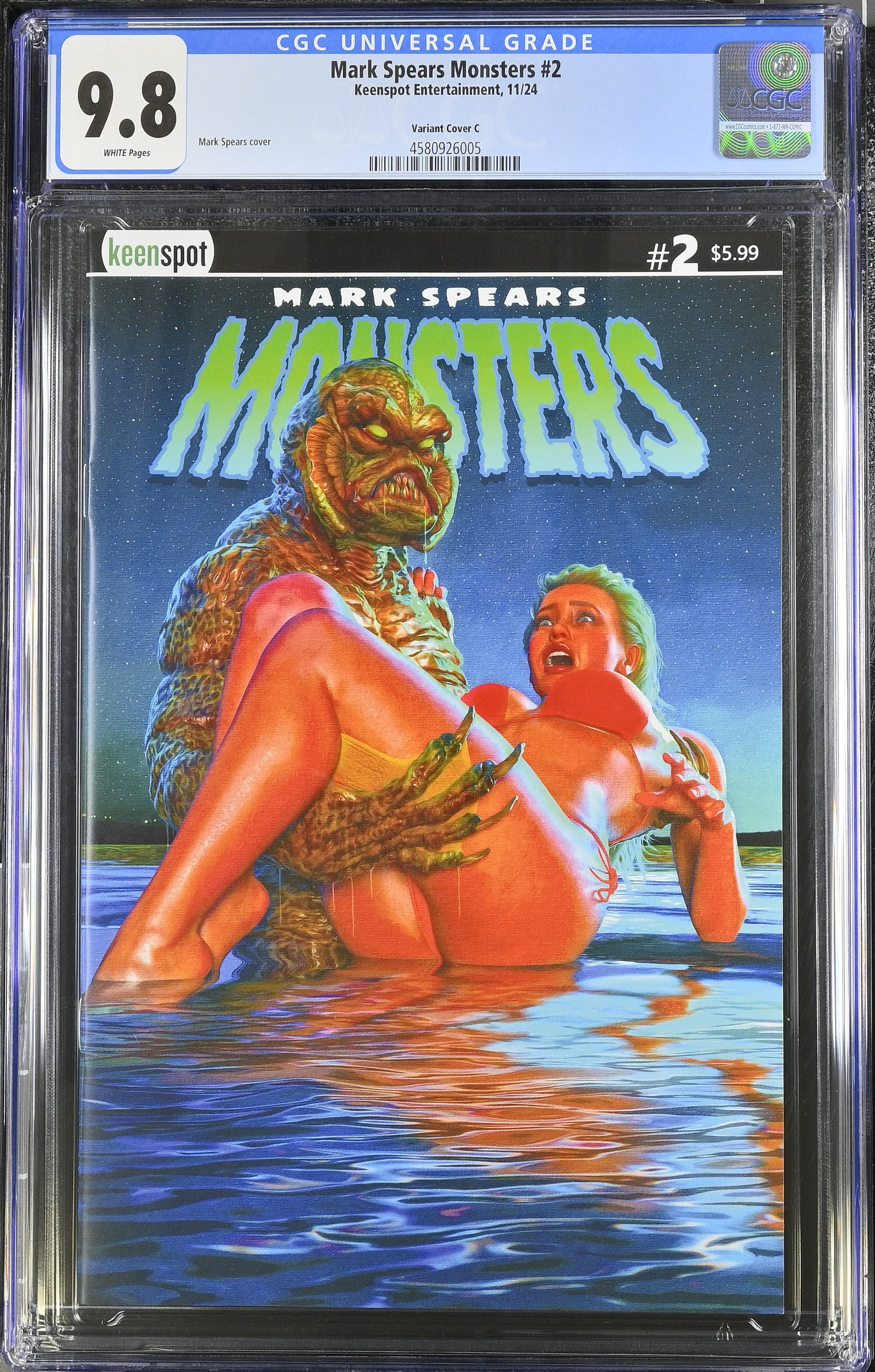 9.8 CGC MARK SPEARS MONSTERS #2 COVER C CREATURE FEATURE VARIANT 2024 [4580926005] Universal Monsters CGC
