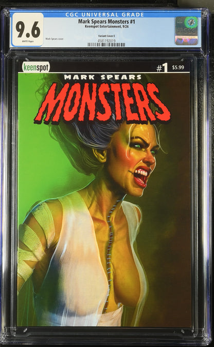 9.6 CGC MARK SPEARS MONSTERS #1 BRIDEZILLA VARIANT 2024 [4581192019] Universal Monsters KEENSPOT ENTERTAINMENT