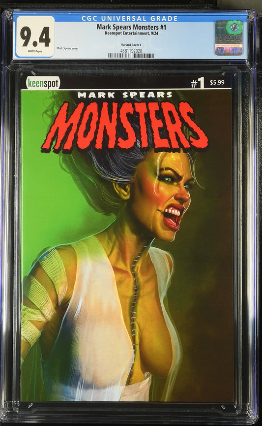 9.4 CGC MARK SPEARS MONSTERS #1 BRIDEZILLA VARIANT 2024 [4581192020] Universal Monsters KEENSPOT ENTERTAINMENT