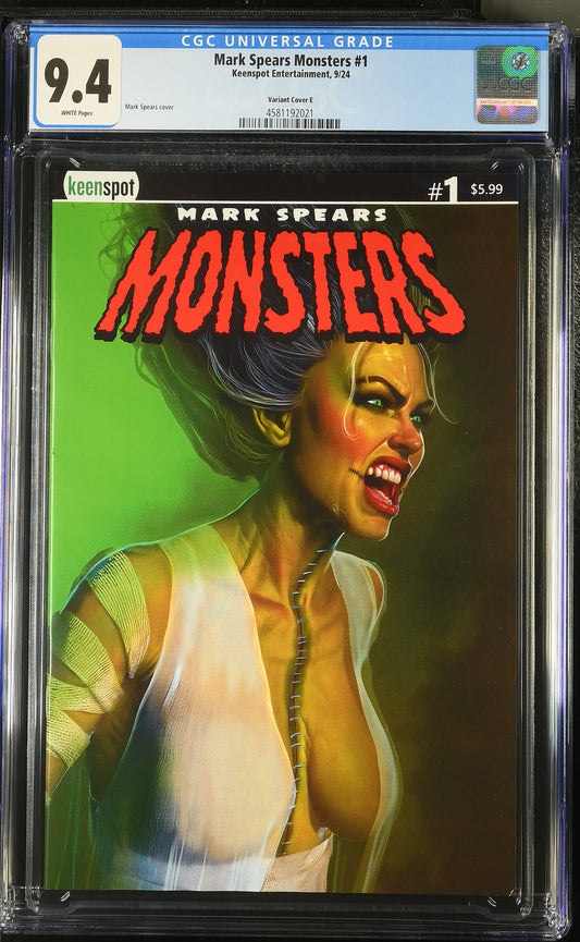 9.4 CGC MARK SPEARS MONSTERS #1 BRIDEZILLA VARIANT 2024 [4581192021] Universal Monsters KEENSPOT ENTERTAINMENT