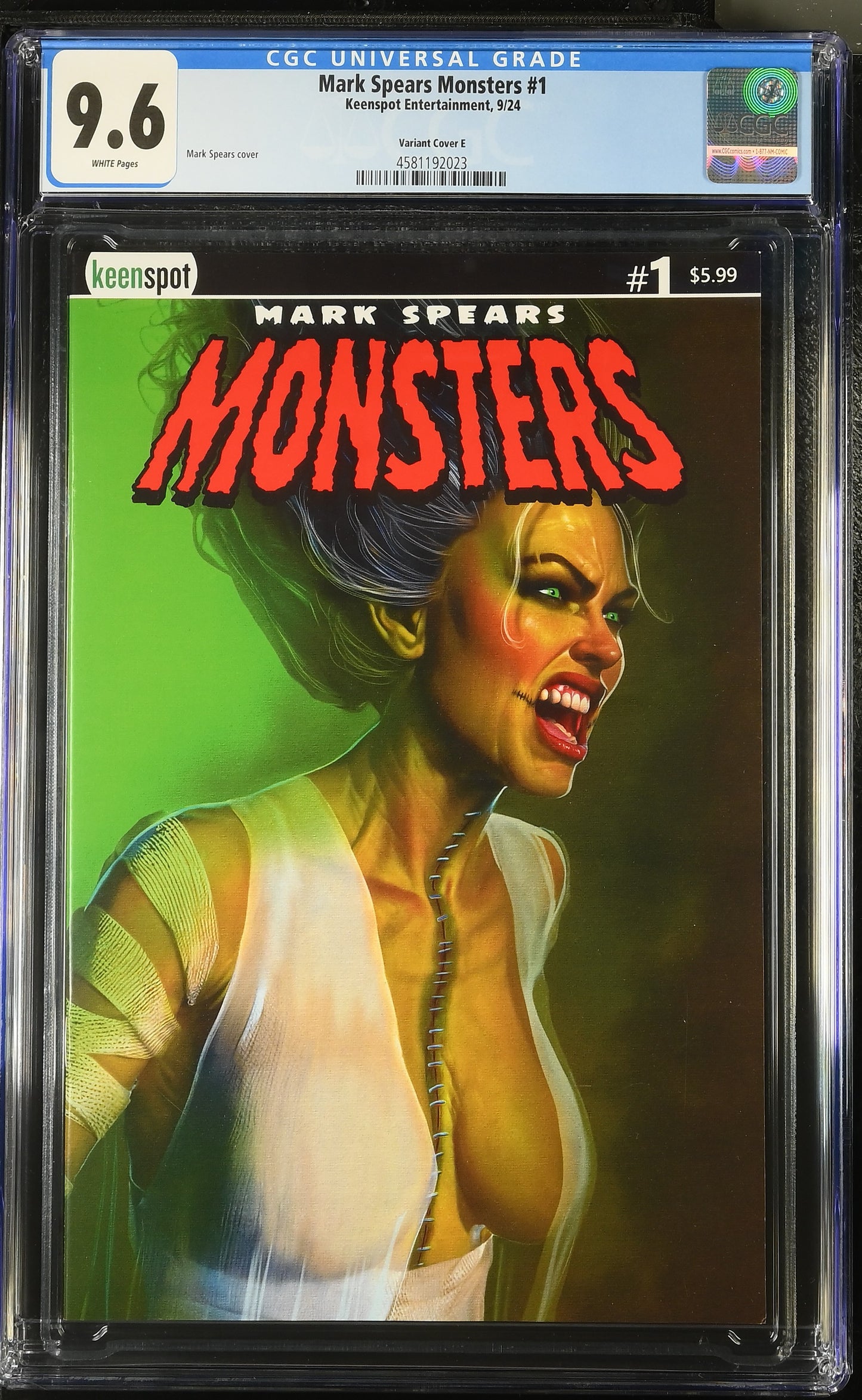 9.6 CGC MARK SPEARS MONSTERS #1 BRIDEZILLA VARIANT 2024 [4581192023] Universal Monsters KEENSPOT ENTERTAINMENT