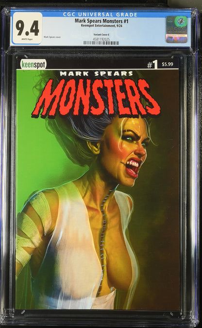 9.4 CGC MARK SPEARS MONSTERS #1 BRIDEZILLA VARIANT 2024 [4581192025] Universal Monsters KEENSPOT ENTERTAINMENT
