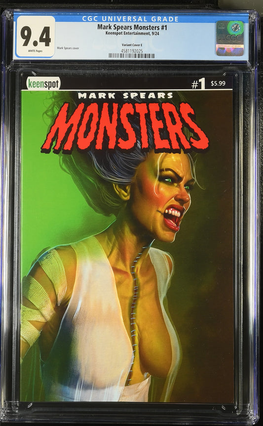 9.4 CGC MARK SPEARS MONSTERS #1 BRIDEZILLA VARIANT 2024 [4581192025] Universal Monsters KEENSPOT ENTERTAINMENT