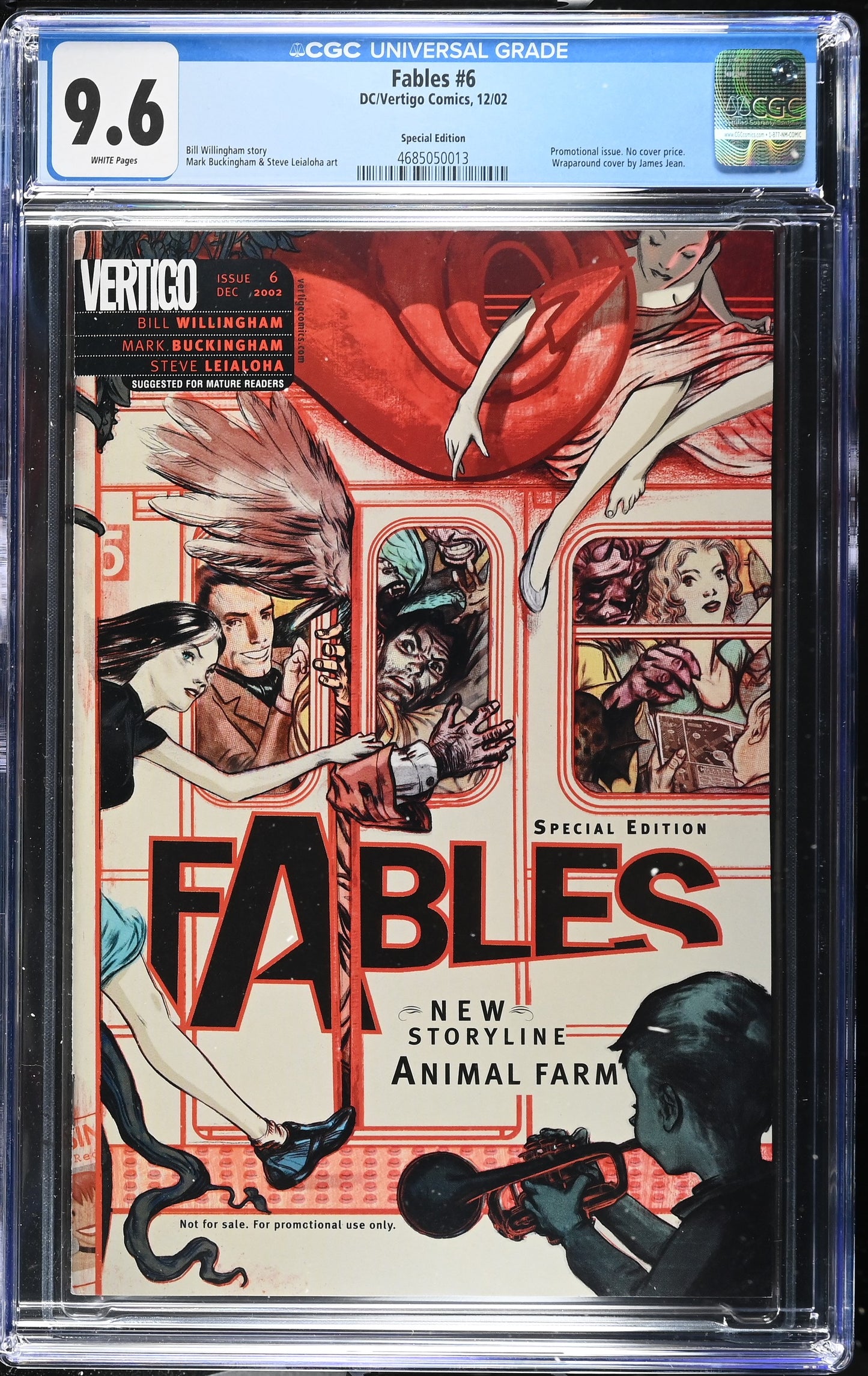 9.6 CGC FABLES #6 SPECIAL PROMOTIONAL EDITION WRAPAROUND VARIANT 2002 [4685050013] Fables DC COMICS