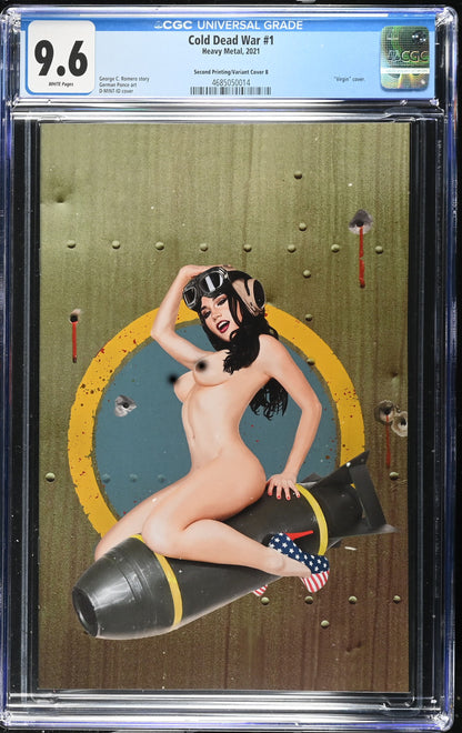 9.6 CGC COLD DEAD WAR #1 2ND PRINT RISQUE VIRGIN VARIANT 2021 [4685050014] Cold Dead War HEAVY METAL MAGAZINE
