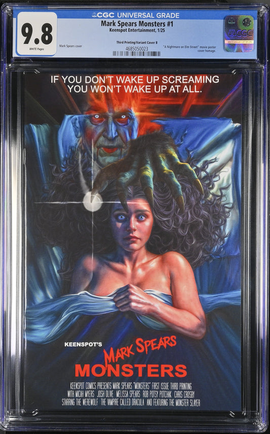 9.8 CGC MARK SPEARS MONSTERS #1 3RD PRINT 1:25 HOMAGE VARIANT [4685050023] Universal Monsters KEENSPOT ENTERTAINMENT