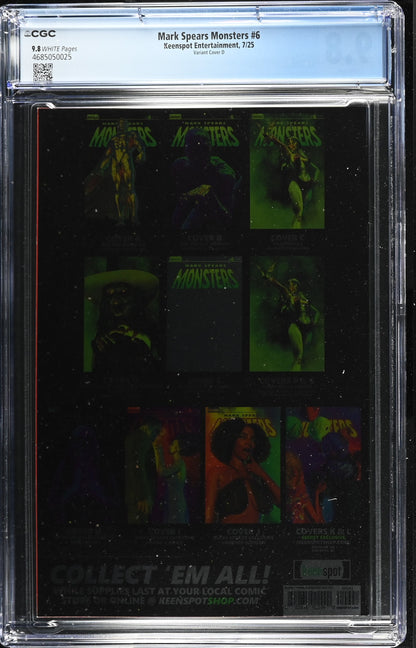9.8 CGC MARK SPEARS MONSTERS #6 1:50 VIRGIN FOIL VARIANT [4685050025] Universal Monsters KEENSPOT ENTERTAINMENT