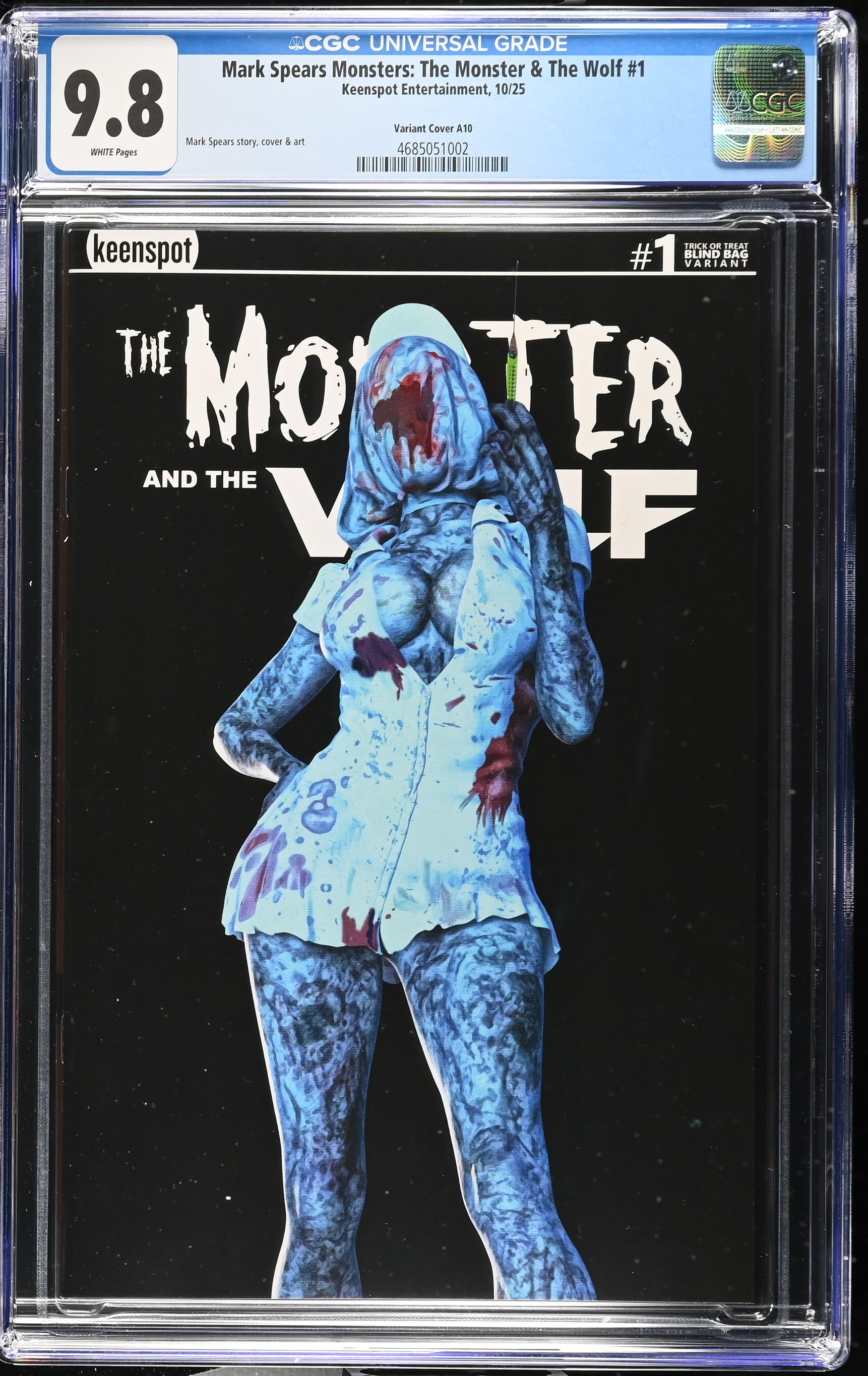 9.8 CGC MARK SPEARS MONSTERS MONSTER & WOLF #1 A10 VARIANT [4685051002] Universal Monsters KEENSPOT ENTERTAINMENT