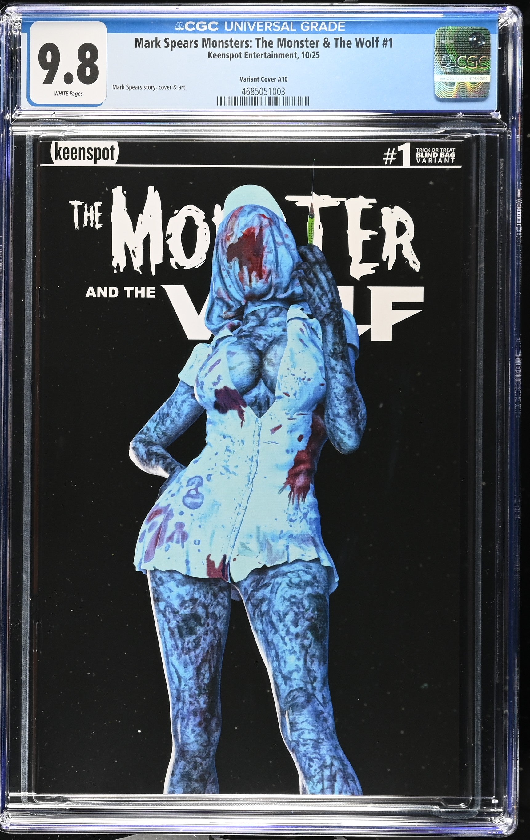 9.8 CGC MARK SPEARS MONSTERS MONSTER & WOLF #1 A10 VARIANT [4685051003] Universal Monsters KEENSPOT ENTERTAINMENT